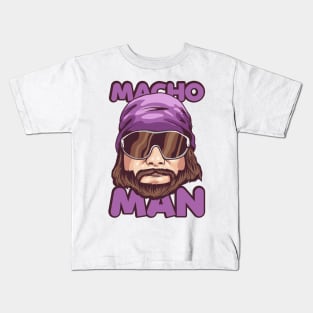 purple macho face Kids T-Shirt